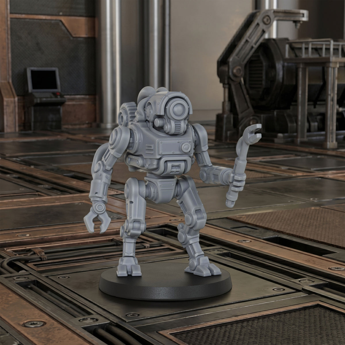 AS1013 Sci-Fi Mining Droids Resin Miniatures Set, Unpainted Robot Minis for Tabletop Wargame TTRPG, Hobby Gift & Collectible