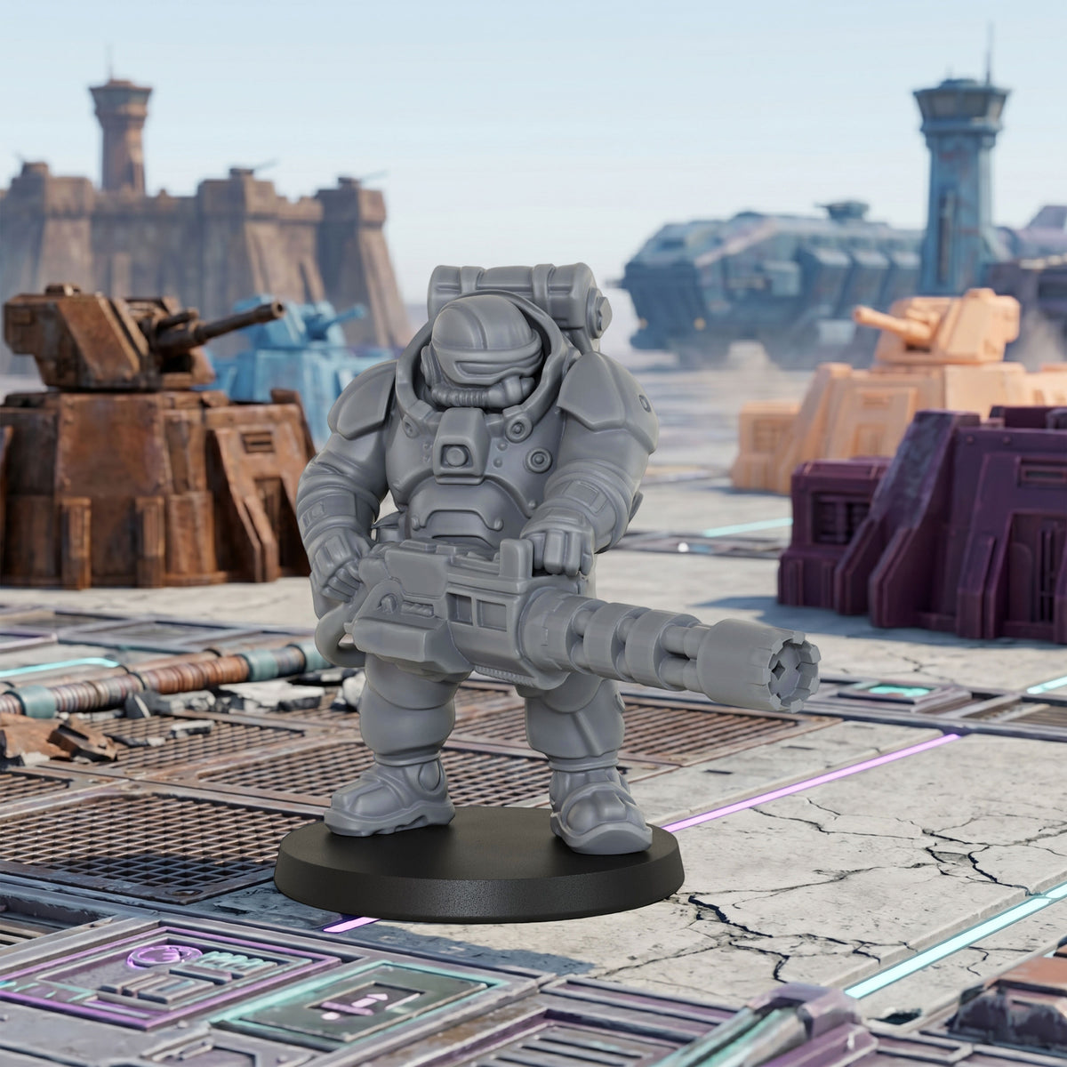 AS1014 Sci-Fi Space Dwarf Heavy Infantry Miniatures Set, Unpainted Resin Wargaming Minis, Figure Separate from Base for Tabletop RPG
