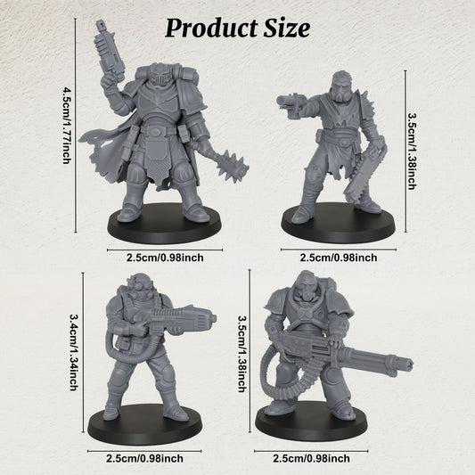 AS1018 Sci-Fi Commando Miniatures, Futuristic Soldier Wargame Figures, Unpainted Tabletop Minis for TTRPG