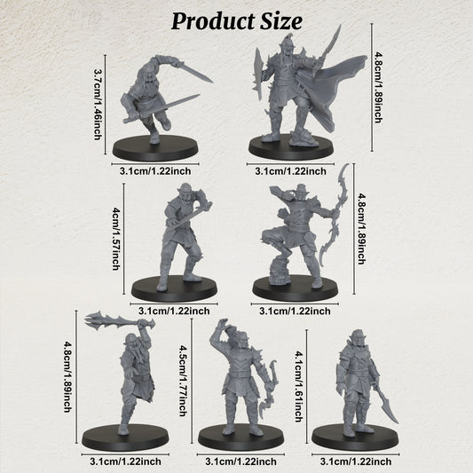 AS1037 Hobgoblin Pack Resin Miniature Set, 7 Styles Hobgoblin Warriors, Unpainted Fantasy Wargame Miniatures, DND Tabletop RPG Figures