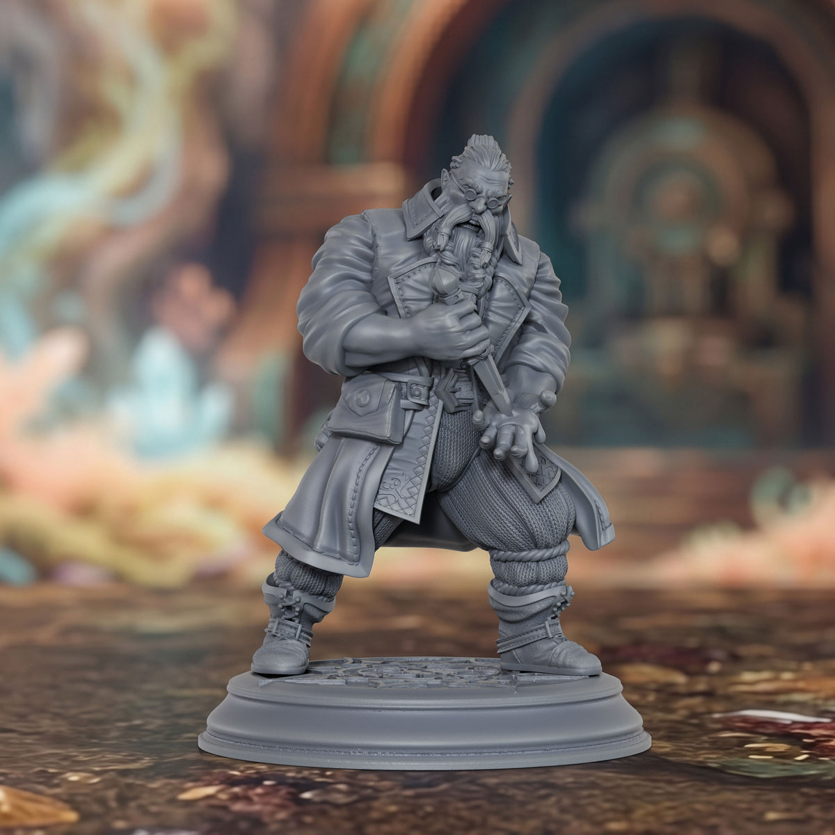 AS1072 Dwarf Mage & Scholar Miniature Set, Unpainted Resin Dwarf Figures, Tabletop RPG Hero Models for D&D