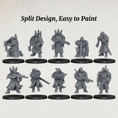 AS1074 Imperial Force Sci-Fi Infantry Miniature Pack, Unpainted Resin Wargaming Miniatures, Tabletop Wargame Models for Hobby Assembly & Painting