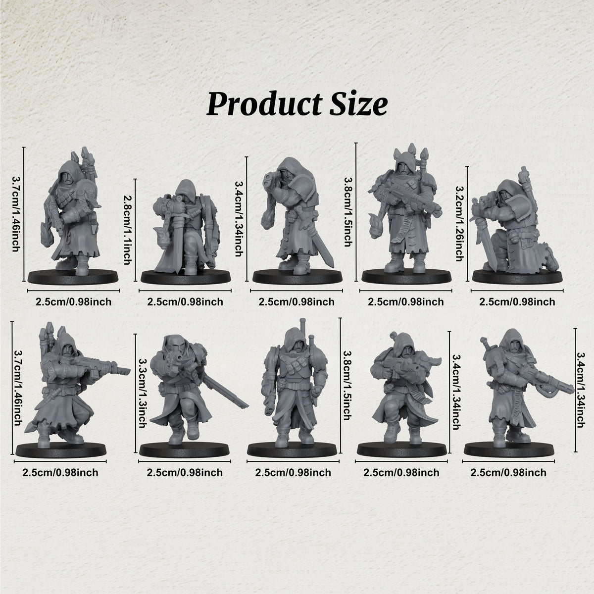 AS1074 Imperial Force Sci-Fi Infantry Miniature Pack, Unpainted Resin Wargaming Miniatures, Tabletop Wargame Models for Hobby Assembly & Painting