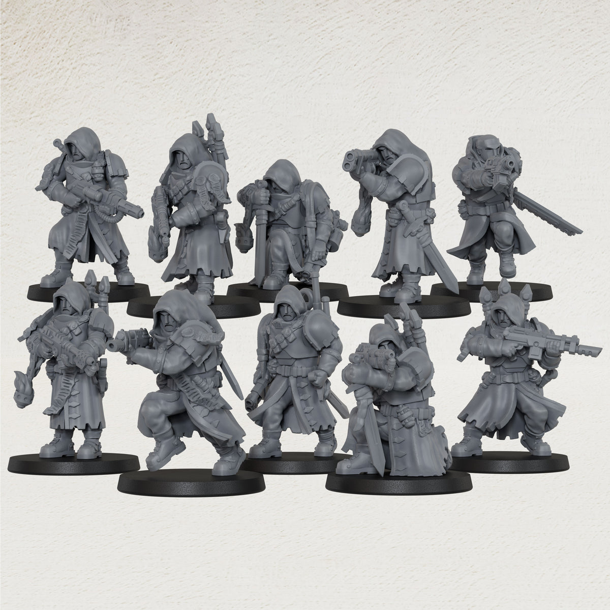 AS1074 Imperial Force Sci-Fi Infantry Miniature Pack, Unpainted Resin Wargaming Miniatures, Tabletop Wargame Models for Hobby Assembly & Painting