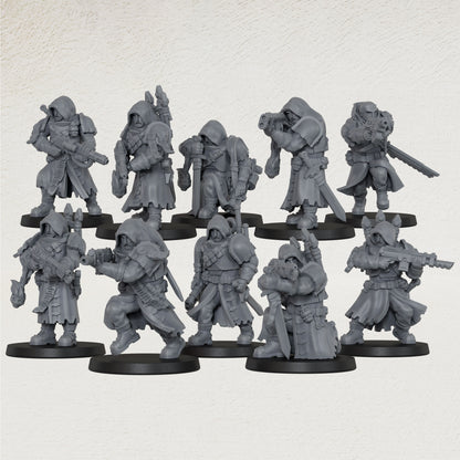 AS1074 Imperial Force Sci-Fi Infantry Miniature Pack, Unpainted Resin Wargaming Miniatures, Tabletop Wargame Models for Hobby Assembly & Painting