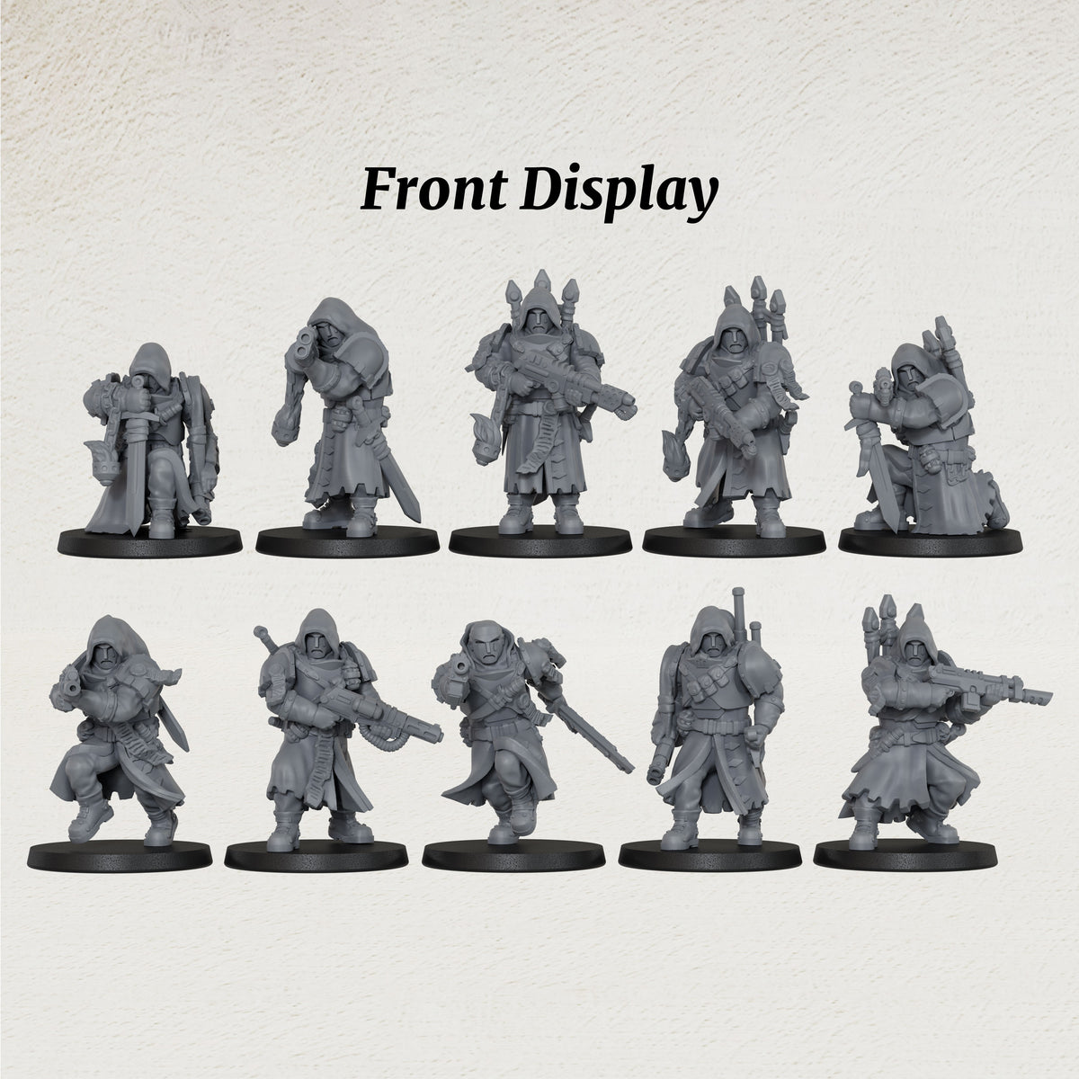 AS1074 Imperial Force Sci-Fi Infantry Miniature Pack, Unpainted Resin Wargaming Miniatures, Tabletop Wargame Models for Hobby Assembly & Painting