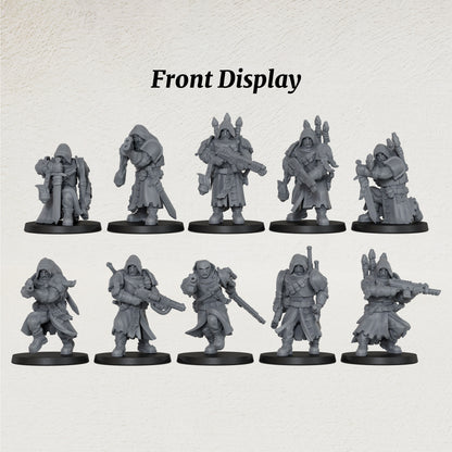 AS1074 Imperial Force Sci-Fi Infantry Miniature Pack, Unpainted Resin Wargaming Miniatures, Tabletop Wargame Models for Hobby Assembly & Painting