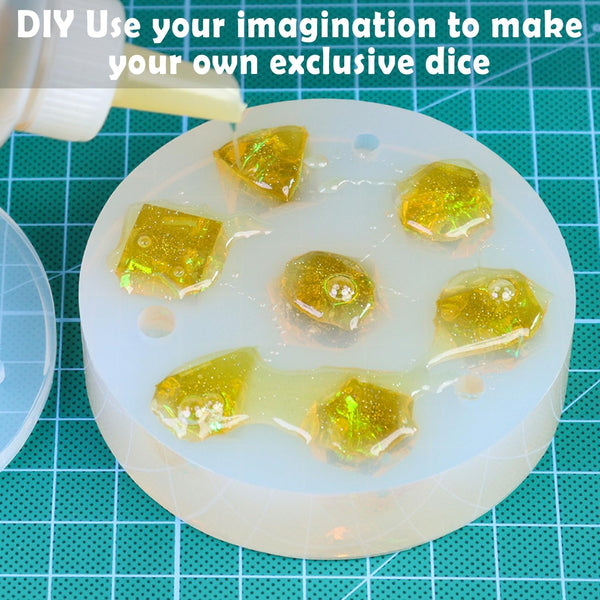 Dice Mold, DND Dice Mold Resin Silicone Dice Molds for Dungeons and Dragons Role Playing Game (Crystal D4)