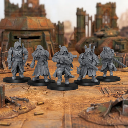 AS1074 Imperial Force Sci-Fi Infantry Miniature Pack, Unpainted Resin Wargaming Miniatures, Tabletop Wargame Models for Hobby Assembly & Painting