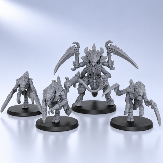 AS1005 Alien Zerg Sci-Fi Miniatures, Alien Monster Wargame Minis, Tabletop Figures for TTRPG, Hobby Gift & Collectible