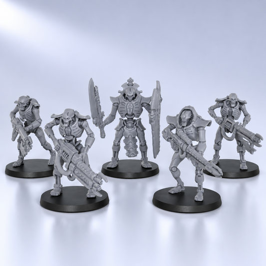 AS1006 Undead Infantry Wargame Minis, Sci-Fi Skeleton Trooper RPG Figures, Tabletop Miniatures for TTRPG, Hobby Gift