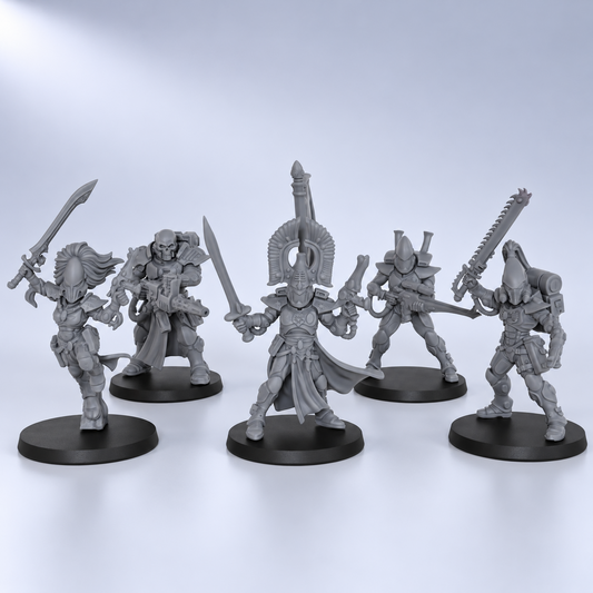 AS1009 Space Assault Squad Sci-Fi Wargame Miniatures, Tabletop Combat Minis for TTRPG, Diorama Figure, Hobby Gift