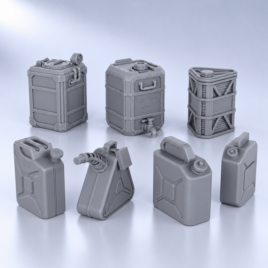 AS1011 Sci-Fi Fuel Containers Resin Terrain Set, Unpainted Wargame Scatter Terrain for TTRPG, Hobby Gift & Collectible