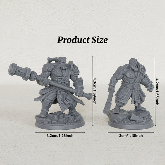 AS1012 Rune Giants Duo Resin Miniatures Set, Unpainted Fantasy Minis for TTRPG, Hobby Gift & Collectible