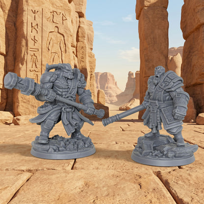 AS1012 Rune Giants Duo Resin Miniatures Set, Unpainted Fantasy Minis for TTRPG, Hobby Gift & Collectible