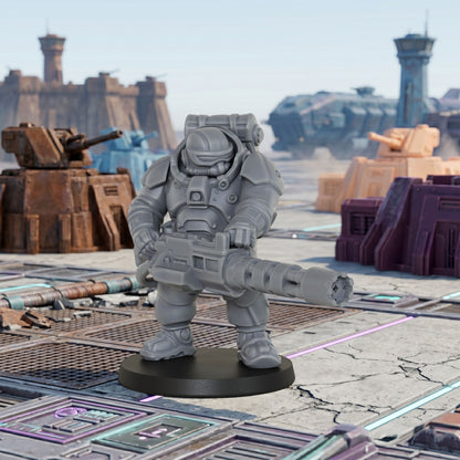 AS1014 Sci-Fi Space Dwarf Heavy Infantry Miniatures Set, Unpainted Resin Wargaming Minis, Figure Separate from Base for Tabletop RPG