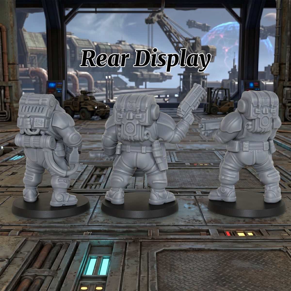 AS1014 Sci-Fi Space Dwarf Heavy Infantry Miniatures Set, Unpainted Resin Wargaming Minis, Figure Separate from Base for Tabletop RPG