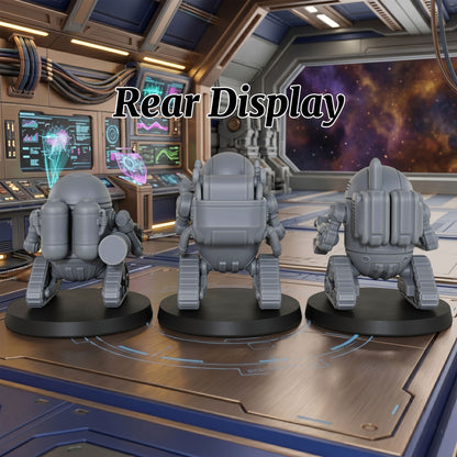 AS1016 Retro Droids Miniatures, Unpainted Resin Figures for TTRPG Tabletop Gaming