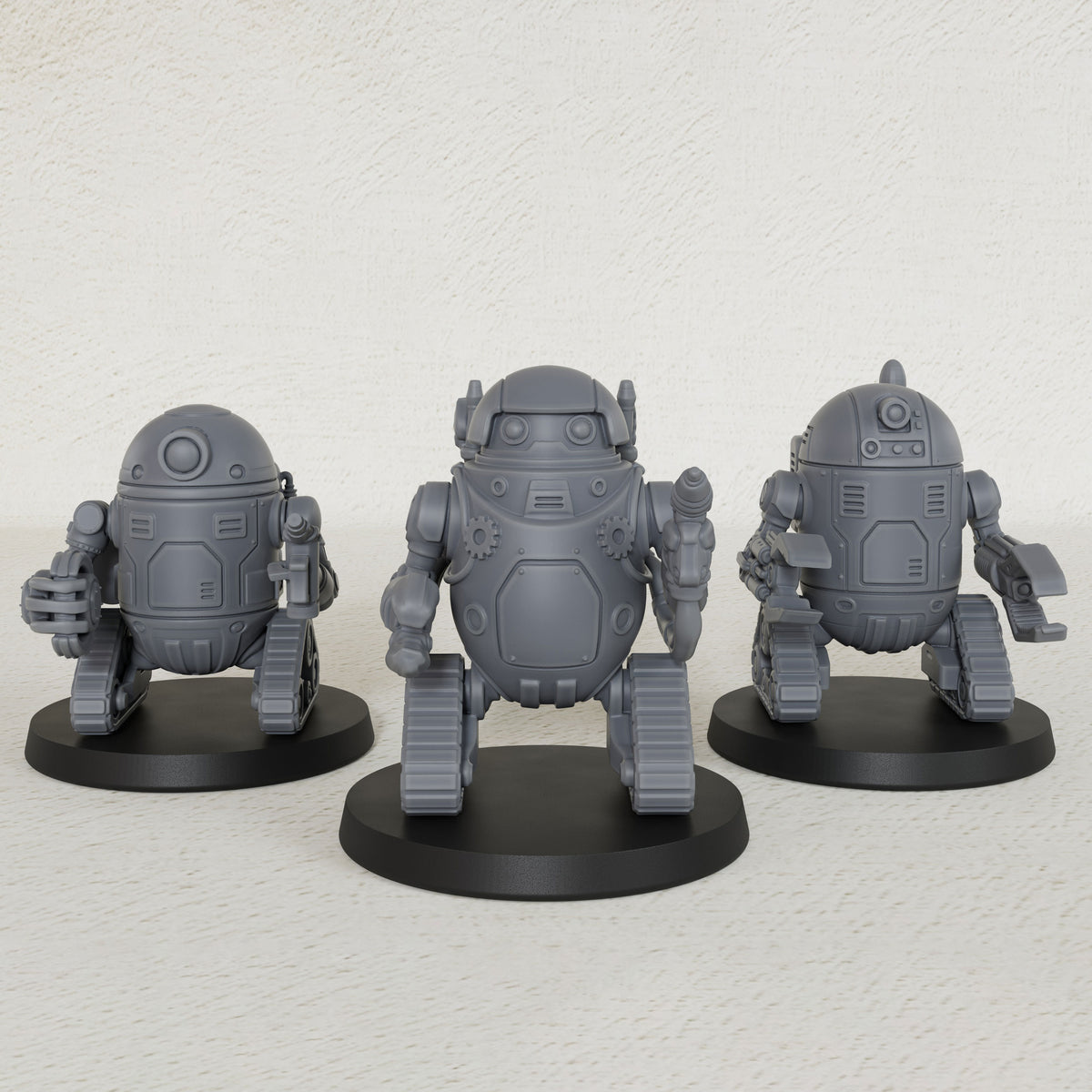 AS1016 Retro Droids Miniatures, Unpainted Resin Figures for TTRPG Tabletop Gaming