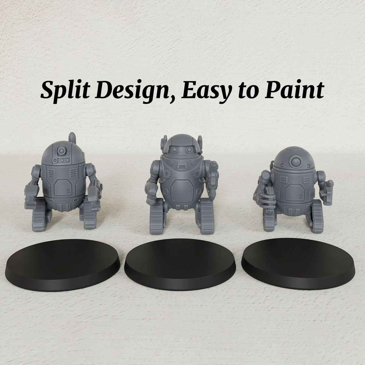 AS1016 Retro Droids Miniatures, Unpainted Resin Figures for TTRPG Tabletop Gaming