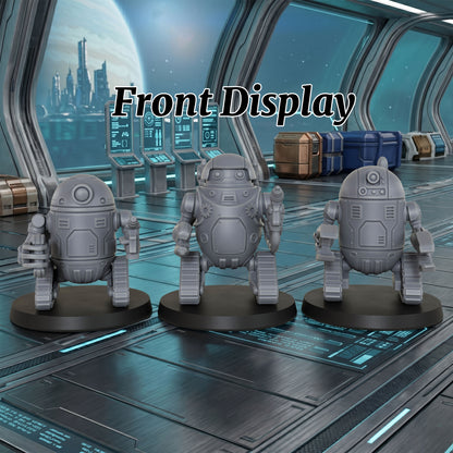 AS1016 Retro Droids Miniatures, Unpainted Resin Figures for TTRPG Tabletop Gaming