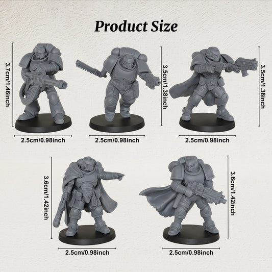 AS1021 Vanguard Warriors Resin Miniatures, TTRPG Sci-Fi Models, Perfect for Collection & Gift