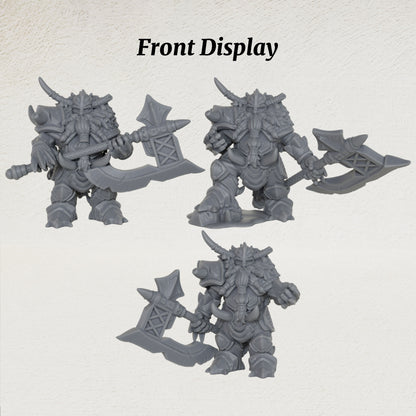 AS1030 Dwarf Commanders Resin Miniature Set, 3 Pcs Dwarf Chieftain Warriors, Unpainted Fantasy Wargame Minis, DND RPG Figures