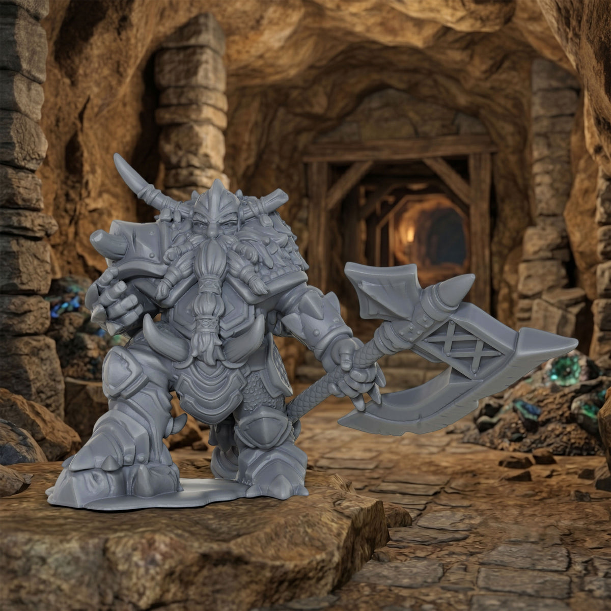 AS1030 Dwarf Commanders Resin Miniature Set, 3 Pcs Dwarf Chieftain Warriors, Unpainted Fantasy Wargame Minis, DND RPG Figures