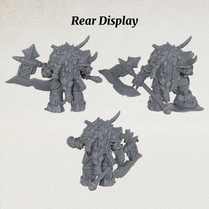 AS1030 Dwarf Commanders Resin Miniature Set, 3 Pcs Dwarf Chieftain Warriors, Unpainted Fantasy Wargame Minis, DND RPG Figures