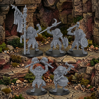 AS1032 Werewolf Set Resin Miniature Pack, 5 Pcs Lycanthrope Command Group, Unpainted Fantasy Wargame Minis, DND RPG Monster Figures