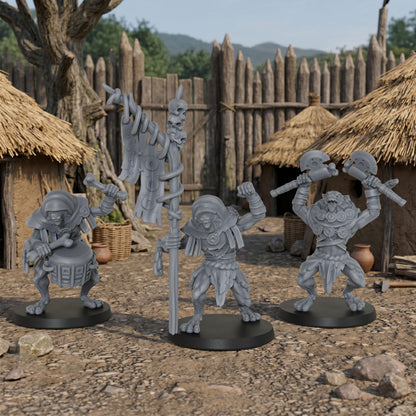 AS1032 Werewolf Set Resin Miniature Pack, 5 Pcs Lycanthrope Command Group, Unpainted Fantasy Wargame Minis, DND RPG Monster Figures