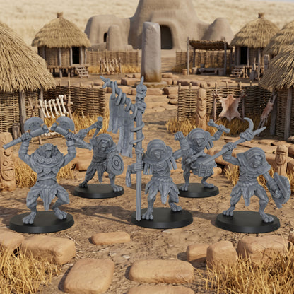 AS1032 Werewolf Set Resin Miniature Pack, 5 Pcs Lycanthrope Command Group, Unpainted Fantasy Wargame Minis, DND RPG Monster Figures