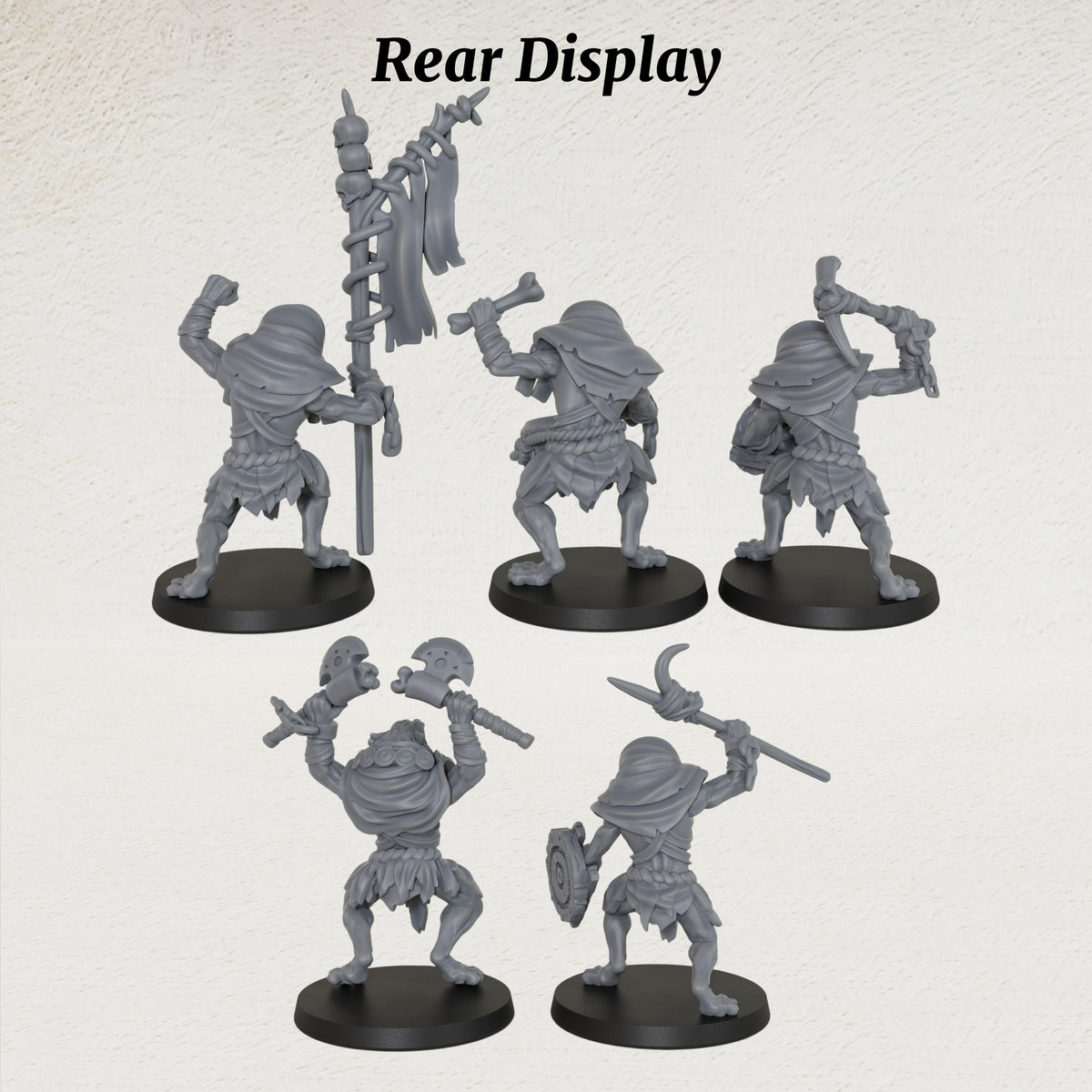 AS1032 Werewolf Set Resin Miniature Pack, 5 Pcs Lycanthrope Command Group, Unpainted Fantasy Wargame Minis, DND RPG Monster Figures
