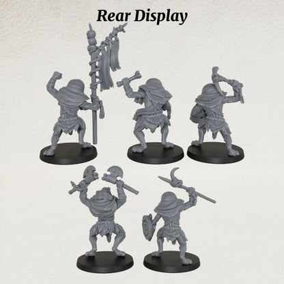AS1032 Werewolf Set Resin Miniature Pack, 5 Pcs Lycanthrope Command Group, Unpainted Fantasy Wargame Minis, DND RPG Monster Figures