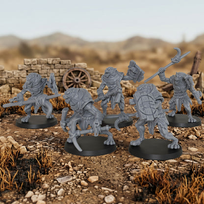AS1033 Werewolf Resin Miniature Set, 5 Styles Lycanthrope Warriors, Unpainted Fantasy Wargame Minis, DND RPG Monster Figures