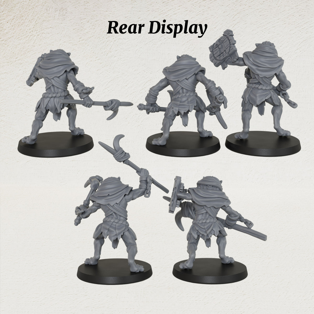 AS1033 Werewolf Resin Miniature Set, 5 Styles Lycanthrope Warriors, Unpainted Fantasy Wargame Minis, DND RPG Monster Figures