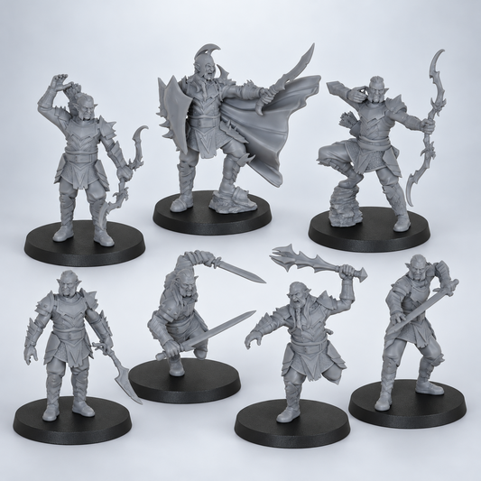 AS1037 Hobgoblin Pack Resin Miniature Set, 7 Styles Hobgoblin Warriors, Unpainted Fantasy Wargame Miniatures, DND Tabletop RPG Figures