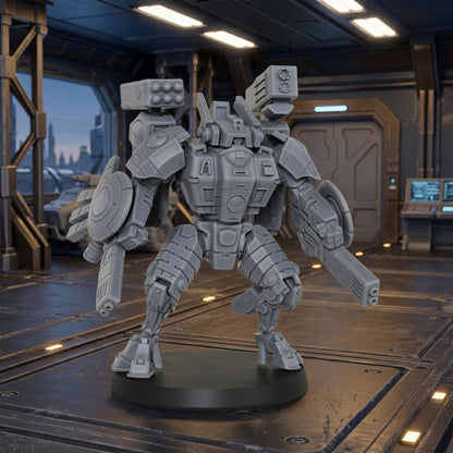 AS1041 Sci-Fi Combat Suit Resin Miniature, Futuristic Mech Battle Suit, Unpainted Sci-Fi Wargame Model, Tabletop Mini for Grimdark & Sci-Fi RPG