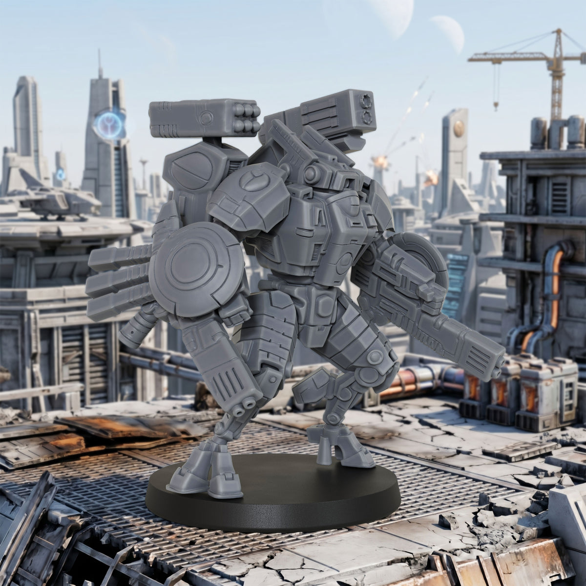 AS1041 Sci-Fi Combat Suit Resin Miniature, Futuristic Mech Battle Suit, Unpainted Sci-Fi Wargame Model, Tabletop Mini for Grimdark & Sci-Fi RPG