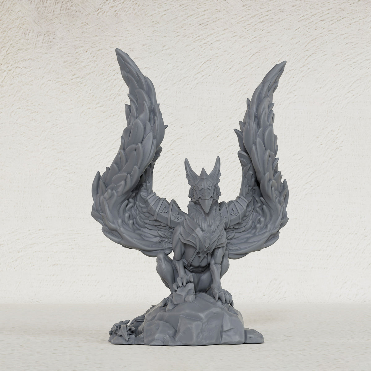 AS1044 Royal Griffin Resin Miniature, Armored Griffin Beast Figure, Unpainted Fantasy Wargame Mini, DND RPG Monster Model, Collectible Display Statue