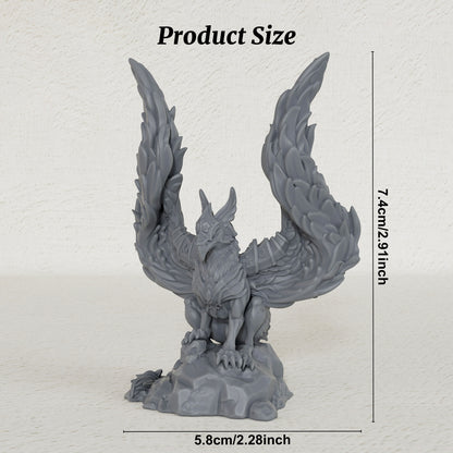 AS1044 Royal Griffin Resin Miniature, Armored Griffin Beast Figure, Unpainted Fantasy Wargame Mini, DND RPG Monster Model, Collectible Display Statue