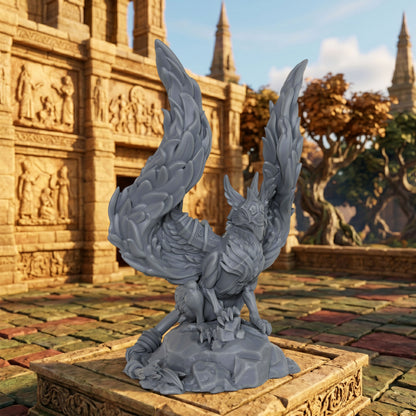 AS1044 Royal Griffin Resin Miniature, Armored Griffin Beast Figure, Unpainted Fantasy Wargame Mini, DND RPG Monster Model, Collectible Display Statue