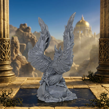 AS1044 Royal Griffin Resin Miniature, Armored Griffin Beast Figure, Unpainted Fantasy Wargame Mini, DND RPG Monster Model, Collectible Display Statue