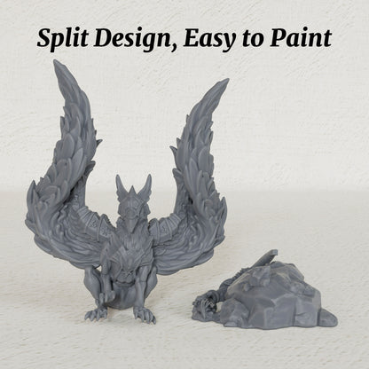 AS1044 Royal Griffin Resin Miniature, Armored Griffin Beast Figure, Unpainted Fantasy Wargame Mini, DND RPG Monster Model, Collectible Display Statue