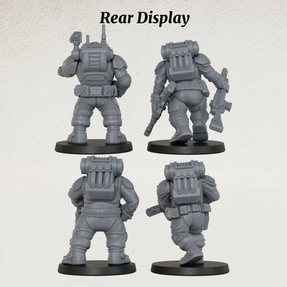 AS1055 Space Dwarves Infantry Resin Model Set, Sci-Fi Dwarf Trooper Miniatures, Unpainted Wargame Minis, Collectible Display Figures, Ideal Gift for Tabletop Wargaming Enthusiasts