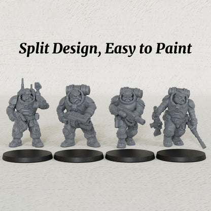 AS1055 Space Dwarves Infantry Resin Model Set, Sci-Fi Dwarf Trooper Miniatures, Unpainted Wargame Minis, Collectible Display Figures, Ideal Gift for Tabletop Wargaming Enthusiasts