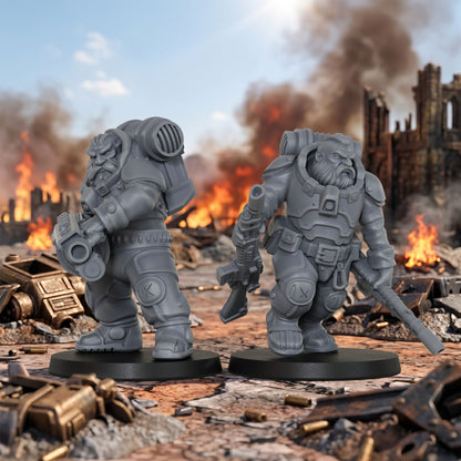 AS1055 Space Dwarves Infantry Resin Model Set, Sci-Fi Dwarf Trooper Miniatures, Unpainted Wargame Minis, Collectible Display Figures, Ideal Gift for Tabletop Wargaming Enthusiasts