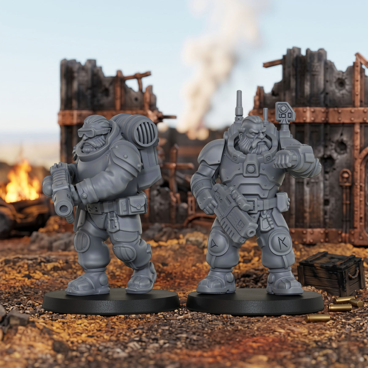 AS1055 Space Dwarves Infantry Resin Model Set, Sci-Fi Dwarf Trooper Miniatures, Unpainted Wargame Minis, Collectible Display Figures, Ideal Gift for Tabletop Wargaming Enthusiasts