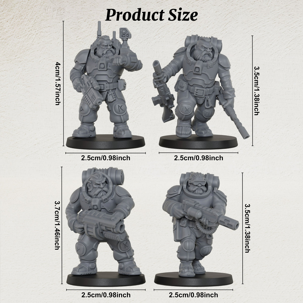 AS1055 Space Dwarves Infantry Resin Model Set, Sci-Fi Dwarf Trooper Miniatures, Unpainted Wargame Minis, Collectible Display Figures, Ideal Gift for Tabletop Wargaming Enthusiasts