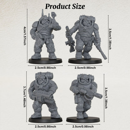 AS1055 Space Dwarves Infantry Resin Model Set, Sci-Fi Dwarf Trooper Miniatures, Unpainted Wargame Minis, Collectible Display Figures, Ideal Gift for Tabletop Wargaming Enthusiasts